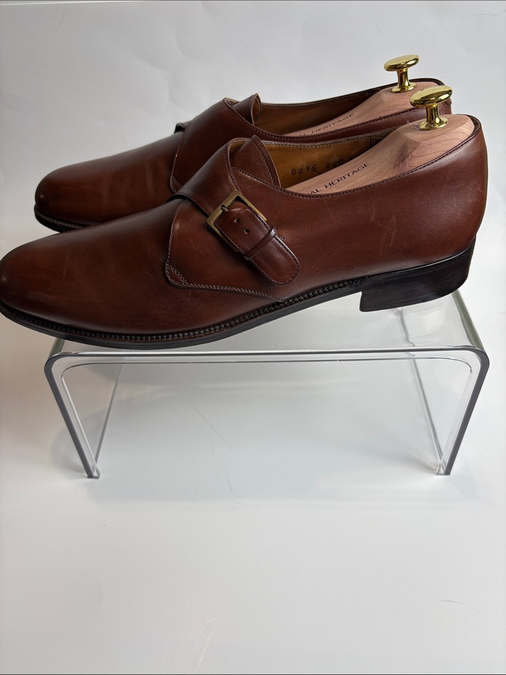Salvatore Ferragamo Brown Leather Single Monk Strap Loafers - Picture 5 of 11